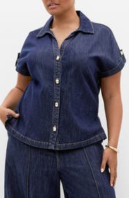 City Chic Tilly Cotton Denim Shirt