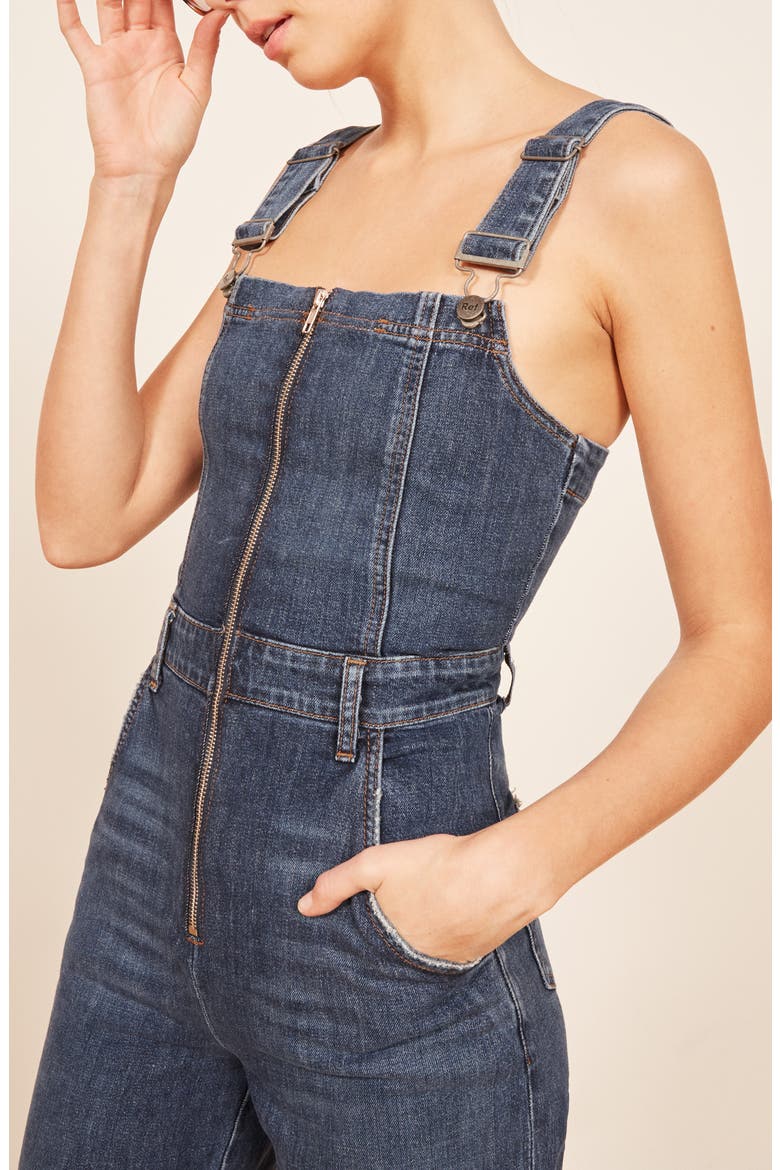 Jenny Zip Front Denim Jumpsuit, Alternate, color, KASAI