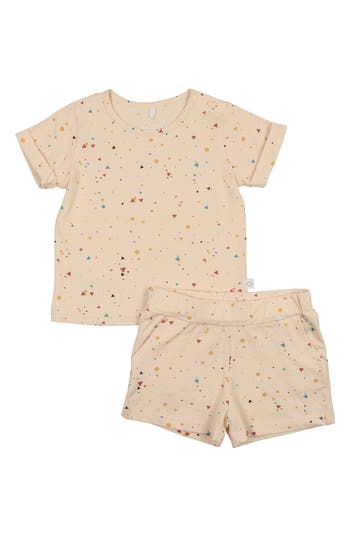 Pouf Babies'  Cotton T-shirt & Shorts Set In Brown