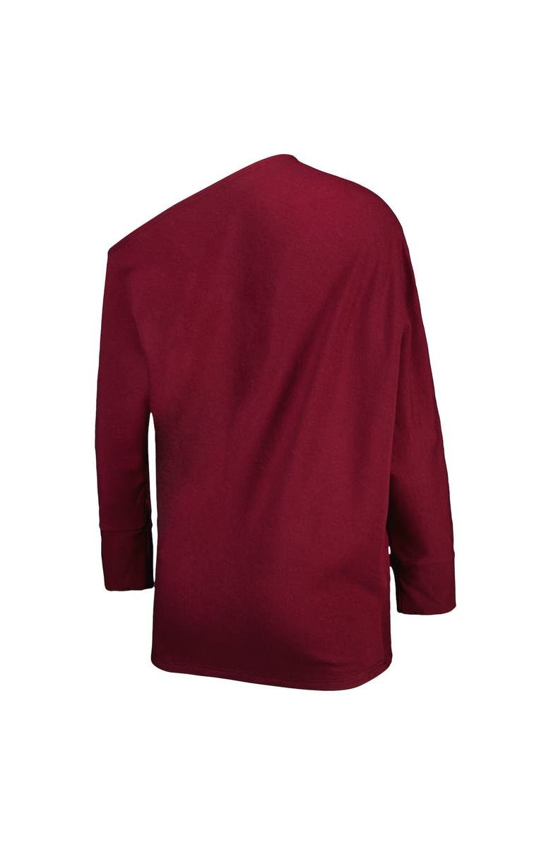 KIYA TOMLIN Women's KIYA TOMLIN Burgundy Washington Commanders Twisted Tri-Blend Asymmetrical 3/4-Dolman Sleeve Sweatshirt, Alternate, color, 