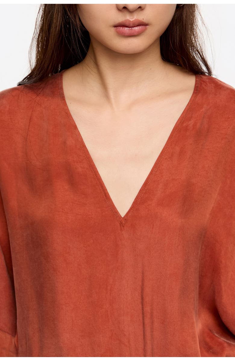 Bimba y Lola Fluid Ruffle Dress, Alternate, color, Burnt Orange