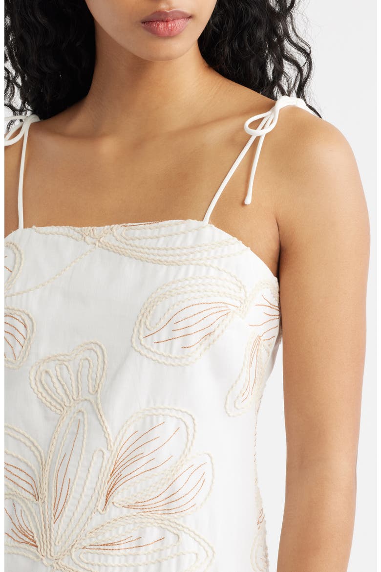 Embroidered Tie Strap Mini Sundress, Alternate, color, OFF WHITE