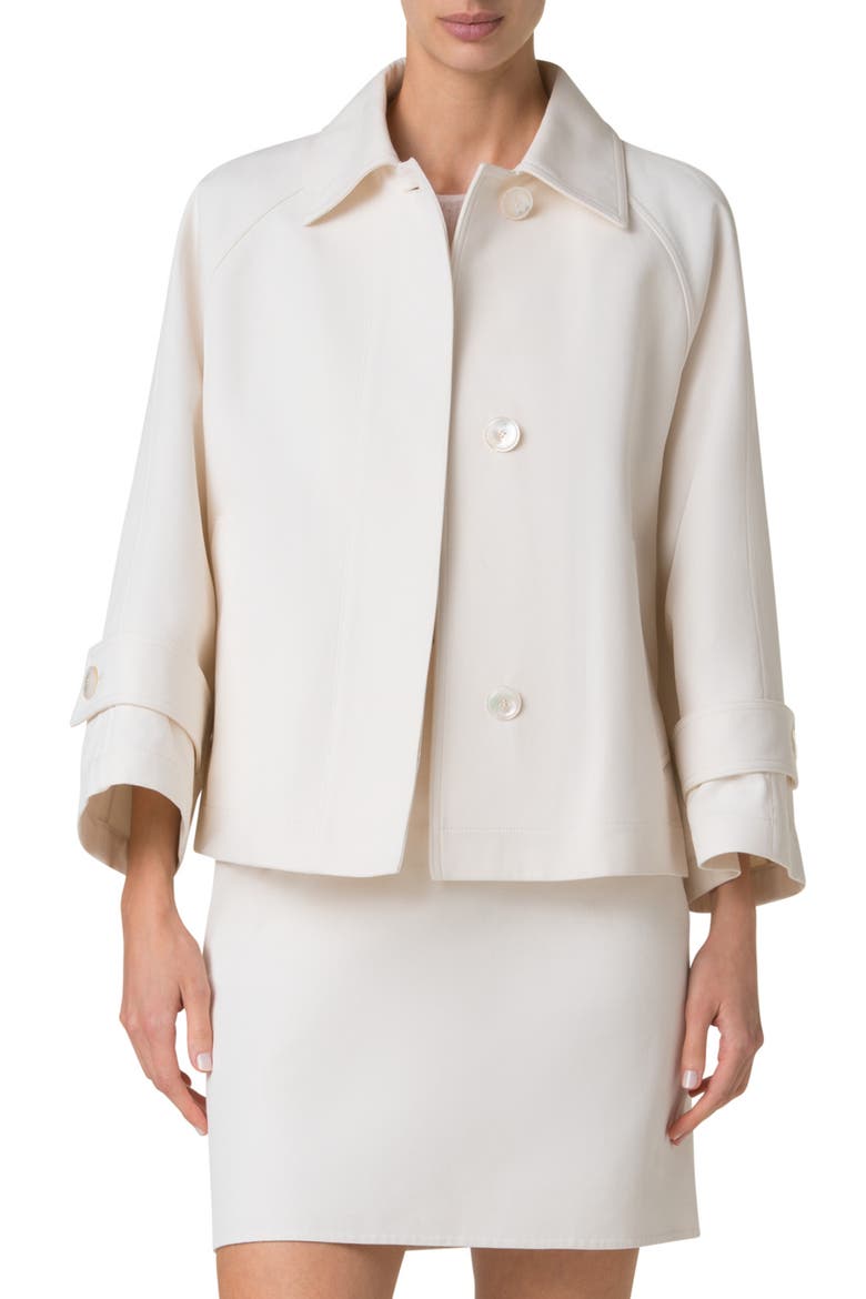 Alia Crop Trench Jacket, Main, color, ECRU