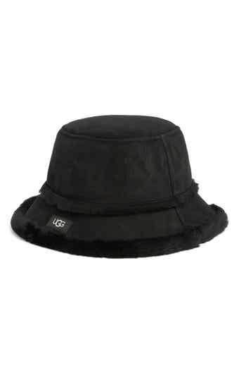 UGG® Sheepskin Genuine Shearling Trimmed Bucket Hat