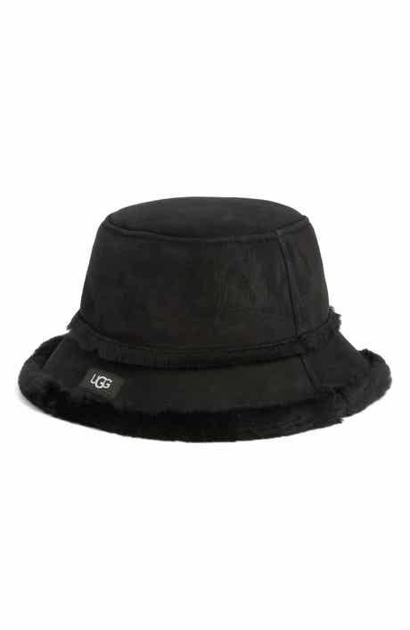 UGG® Sheepskin Genuine Shearling Trimmed Bucket Hat