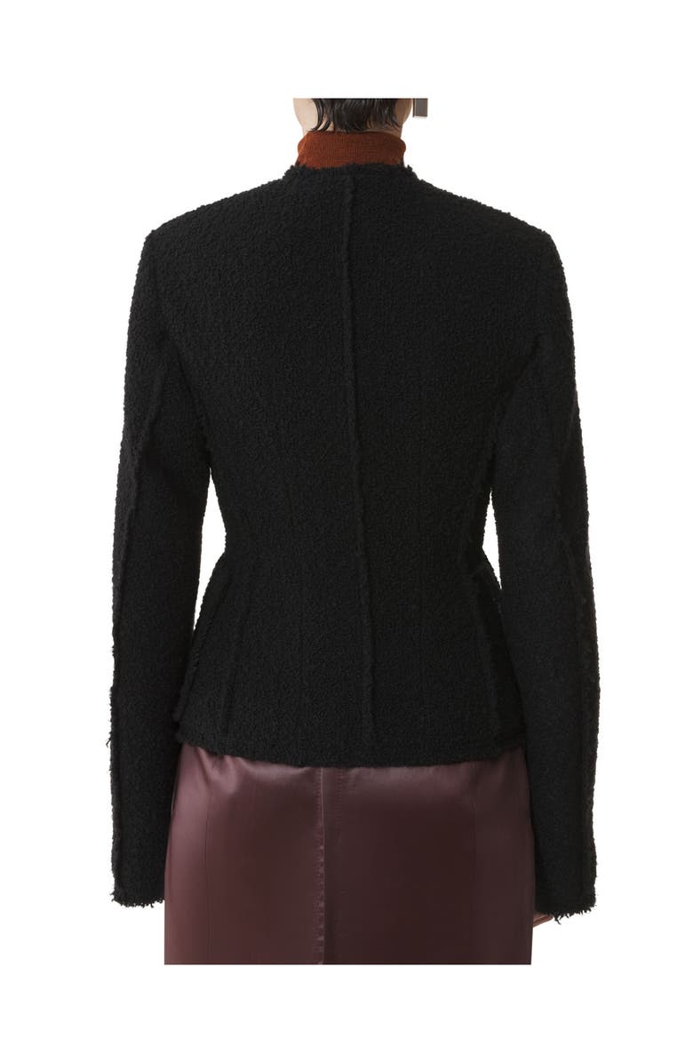 Lanvin Asymmetrical Jacket In Bouclé Wool, Alternate, color, Black