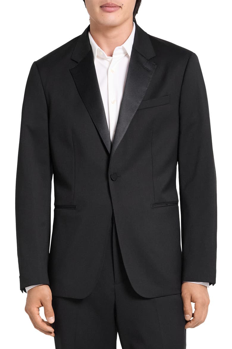Wool One-Button Tuxedo, Main, color, BLACK - 001