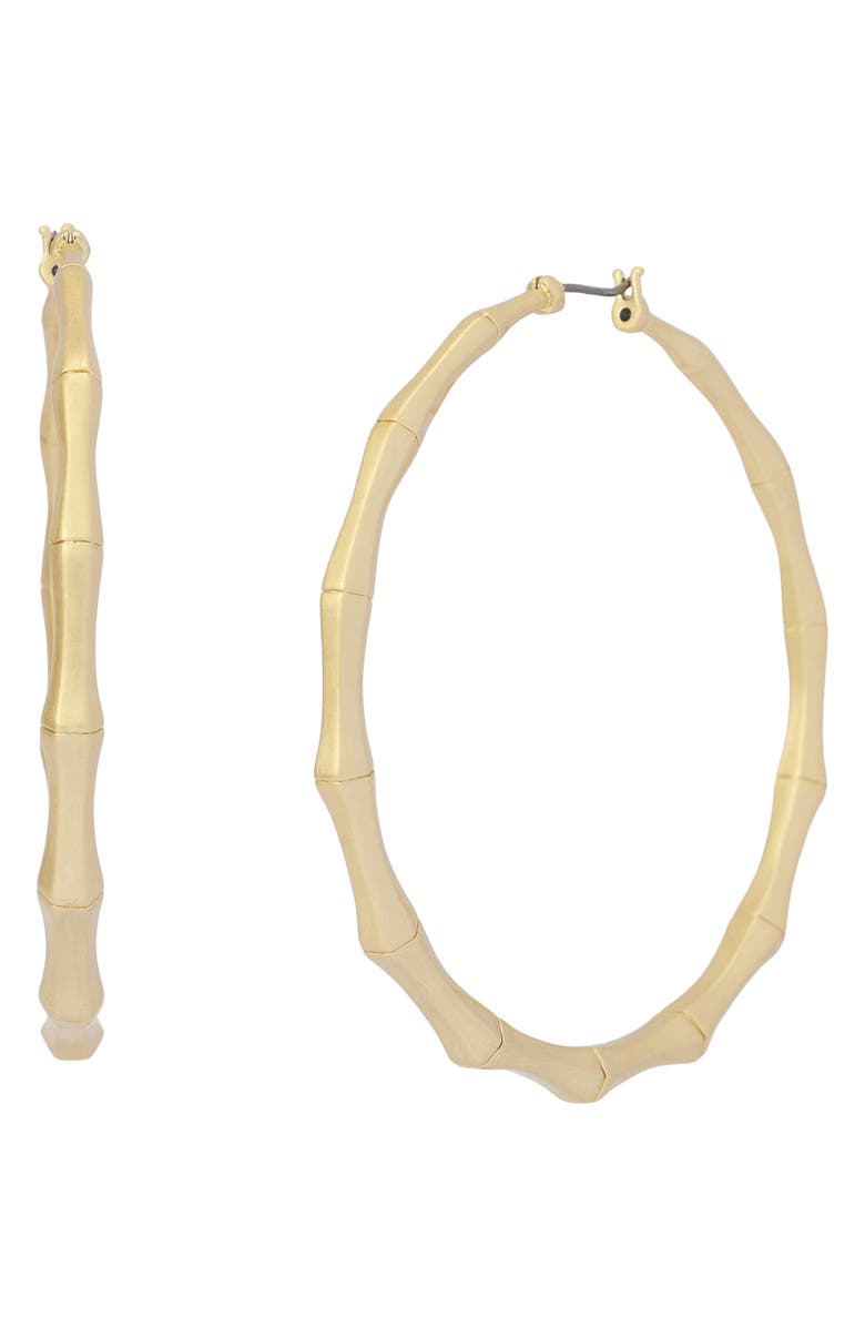 AllSaints Large Angular Hoop Earrings, Main, color, Vintage Gold