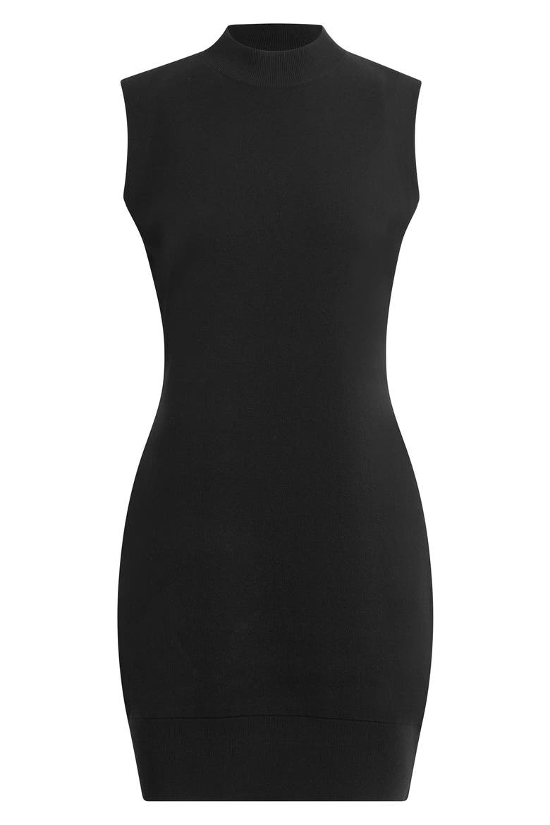 Whitney Mock Neck Minidress, Alternate, color, BLACK