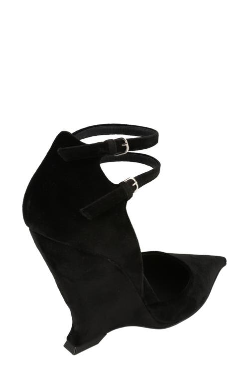 Ferragamo Vidya Suede Wedge Pump In Black