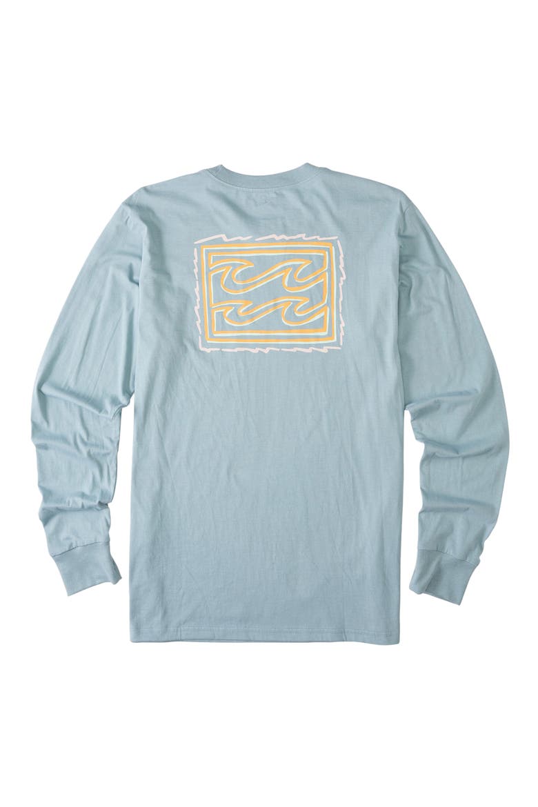 Crayon Wave Long Sleeve T-Shirt, Alternate, color, WASHED BLUE