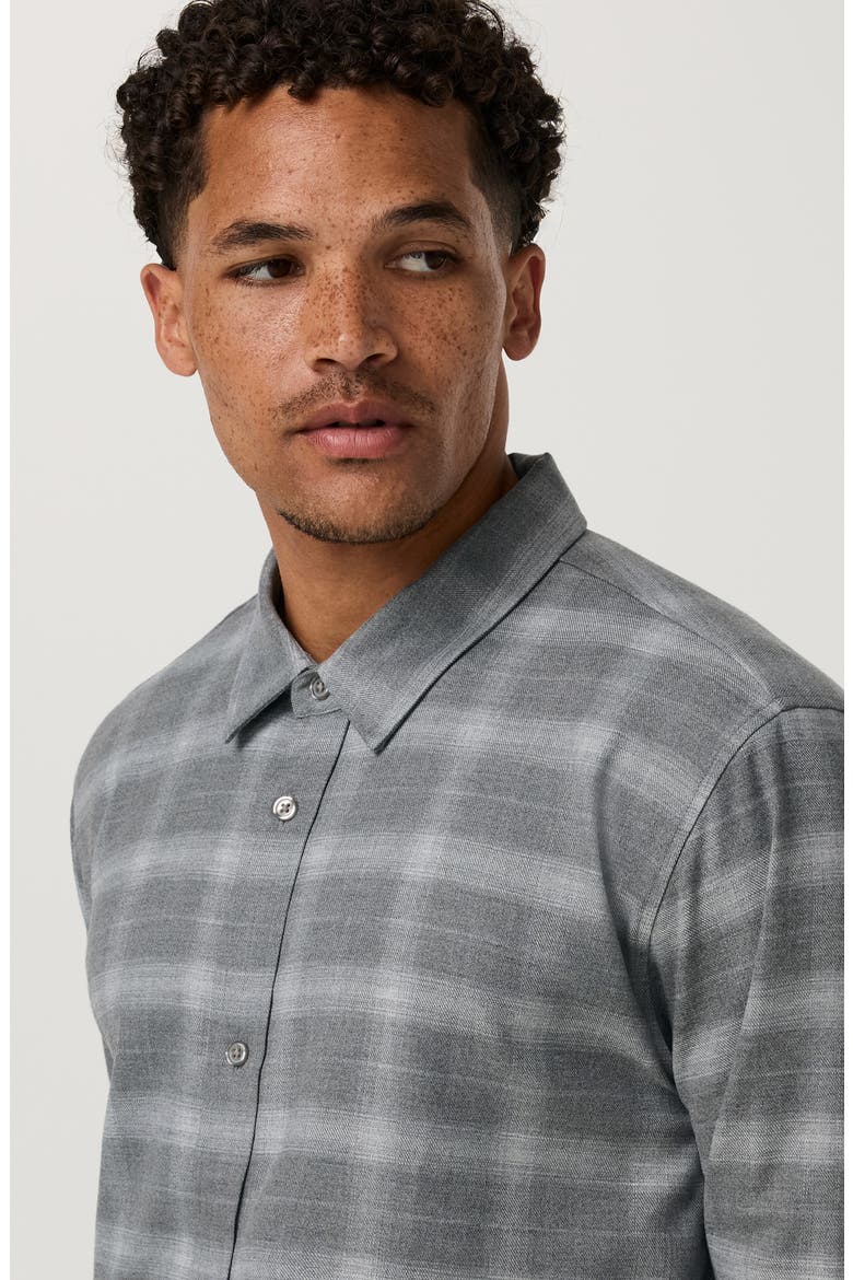 Long Sleeve Midweight Flannel Shirt, Alternate, color, GREY HEATHER