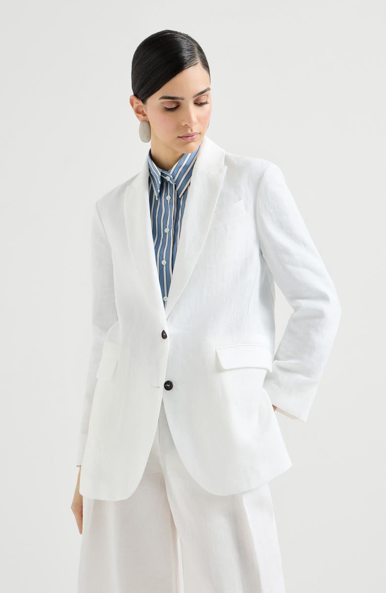 Brunello Cucinelli Cotton blazer, Alternate, color, White