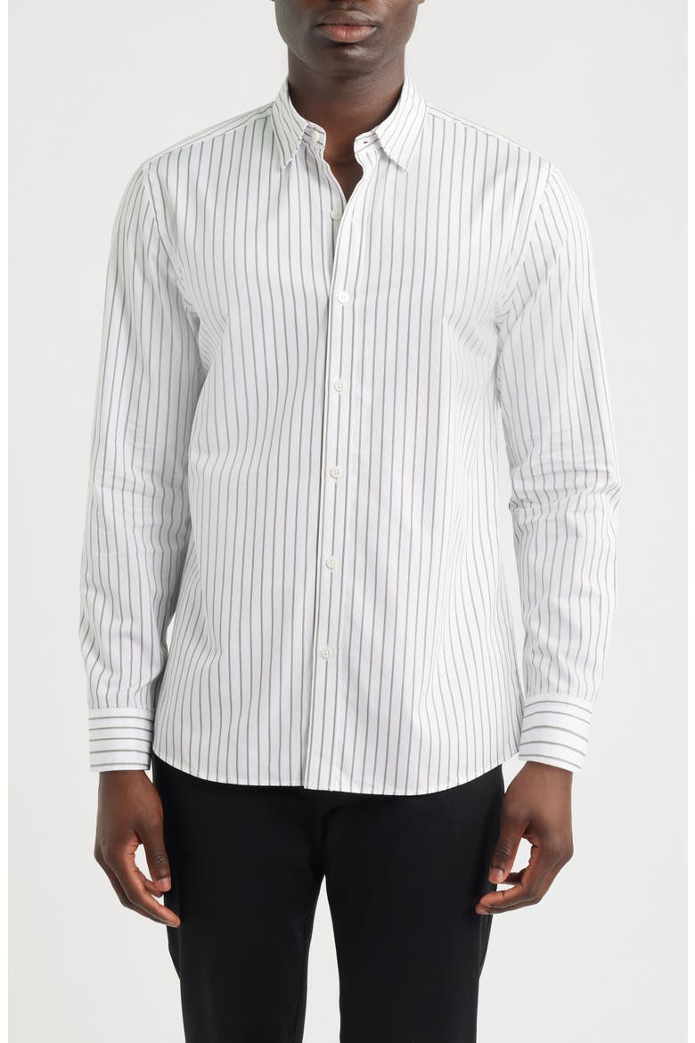 Stripe Regular Fit Cotton Button-Up Shirt, Main, color, WHITE BASE SENECA ROCK STRIPE