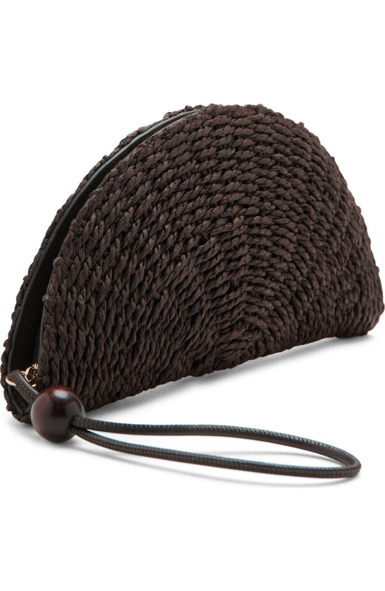 MANGO Natural Fiber Wristlet, Alternate, color, Chocolate