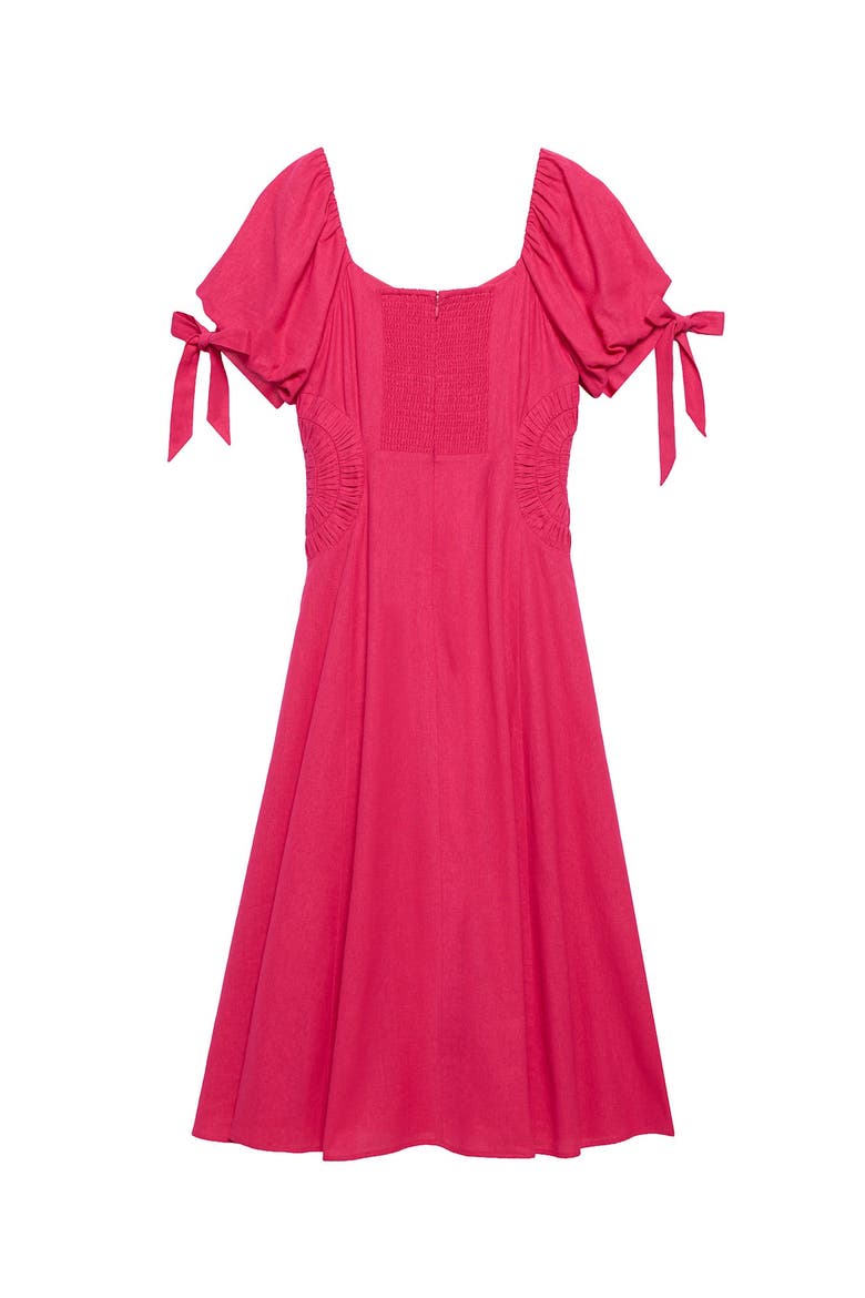 Linen Blend Tie Detail Maxi Dress, Alternate, color, Pink