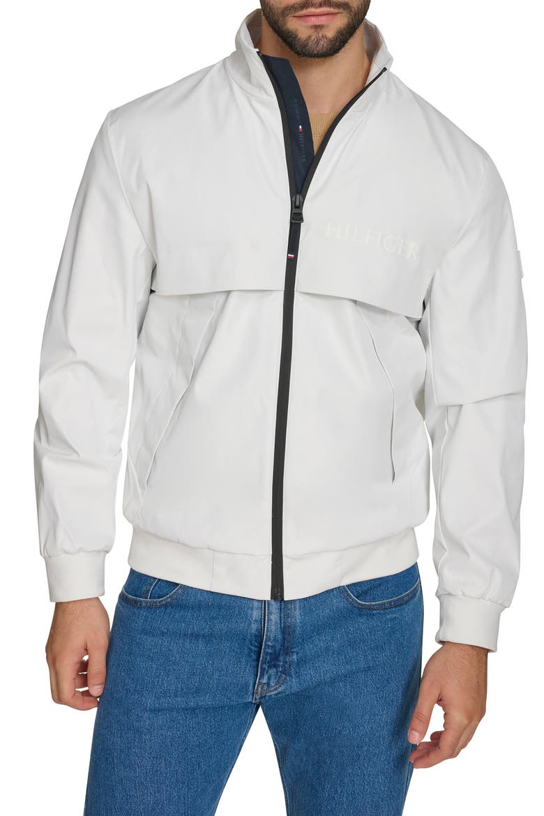 Ribbed Bomber Jacket, Main, color, WHITE