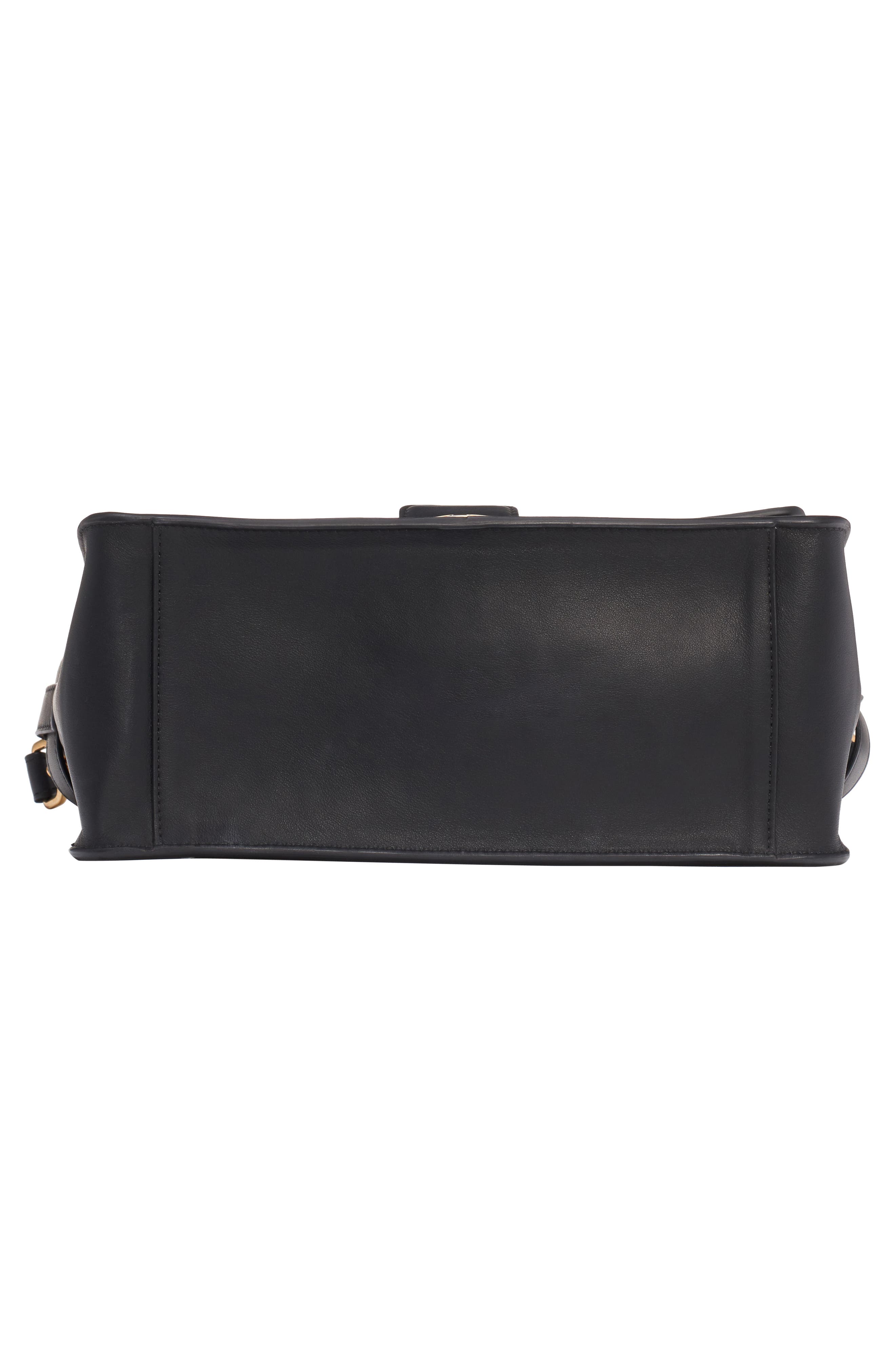 Large Kan U Leather Shoulder Bag, Alternate, color, NERO/ ORO VIBRATO