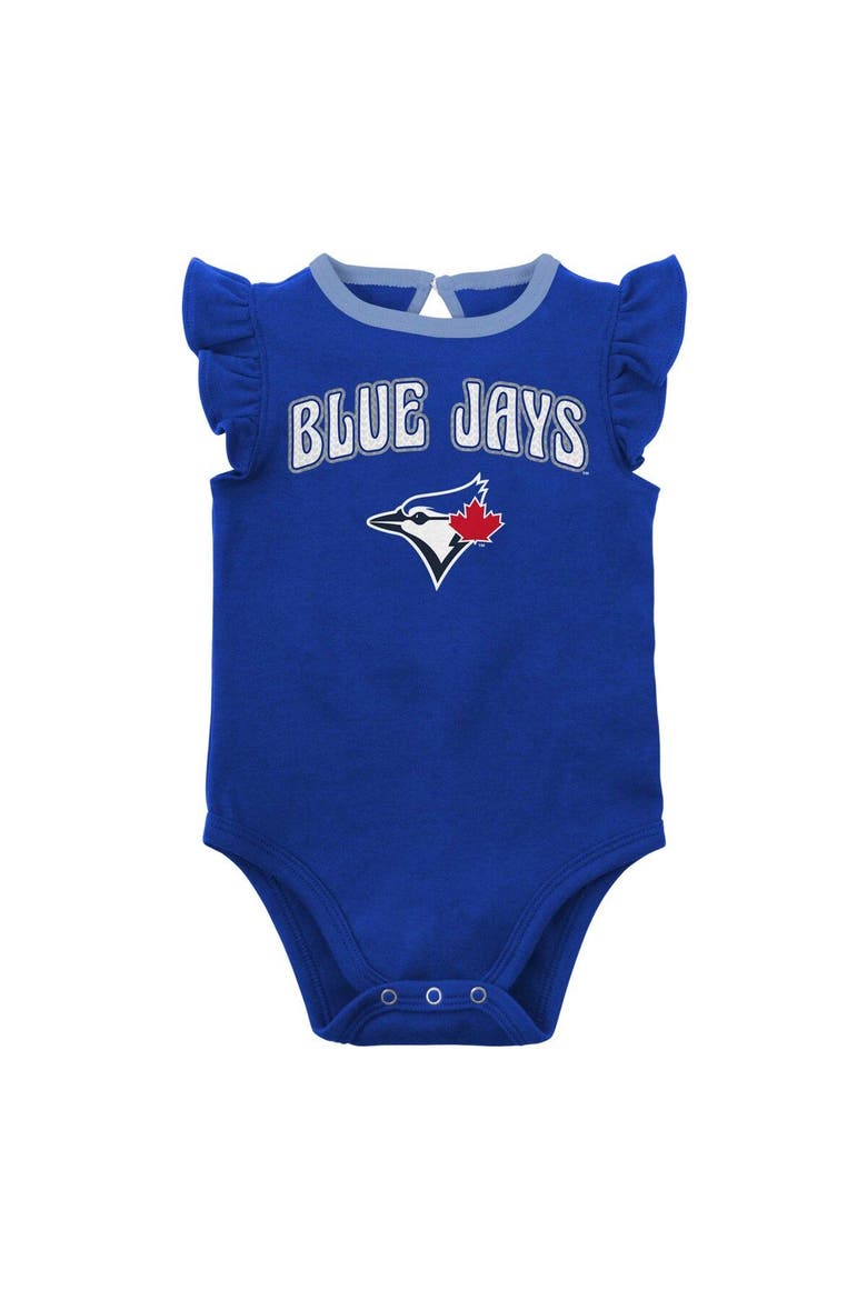 Girls Newborn & Infant Royal/Heather Gray Toronto Blue Jays Little Fan Two-Pack Bodysuit Set, Alternate, color, Royal