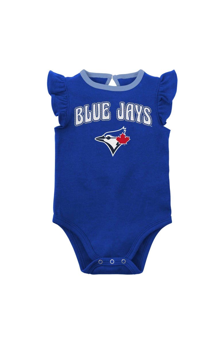 Outerstuff Girls Newborn & Infant Royal/Heather Gray Toronto Blue Jays Little Fan Two-Pack Bodysuit Set, Alternate, color, Royal