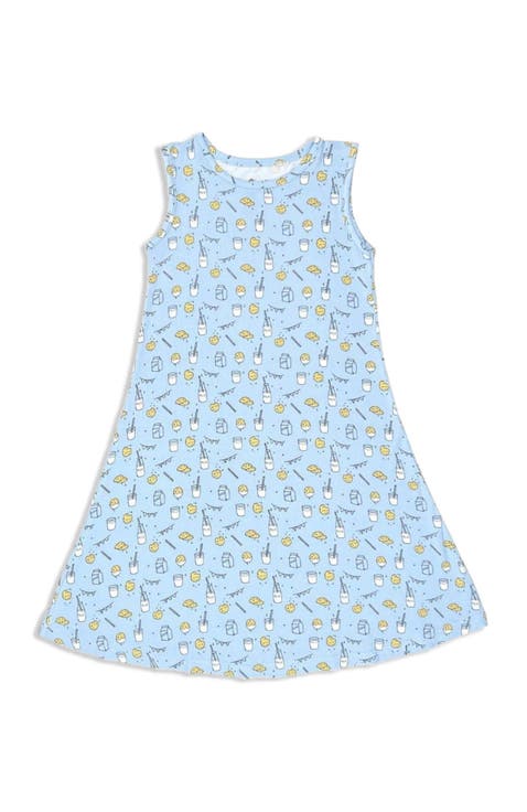 Kids' Milk & Cookies Blue Sleeveless Dress