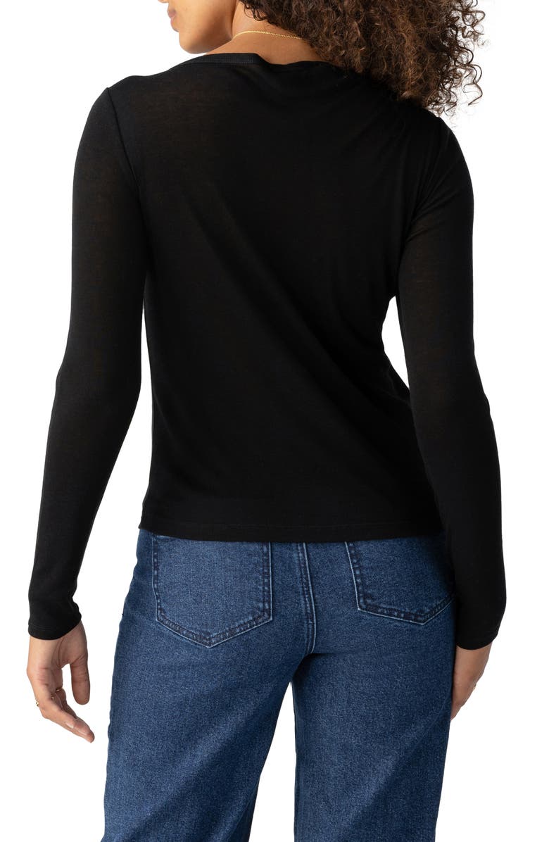 Sanctuary Keep It Simple Long Sleeve Lyocell & Wool T-Shirt, Alternate, color, 