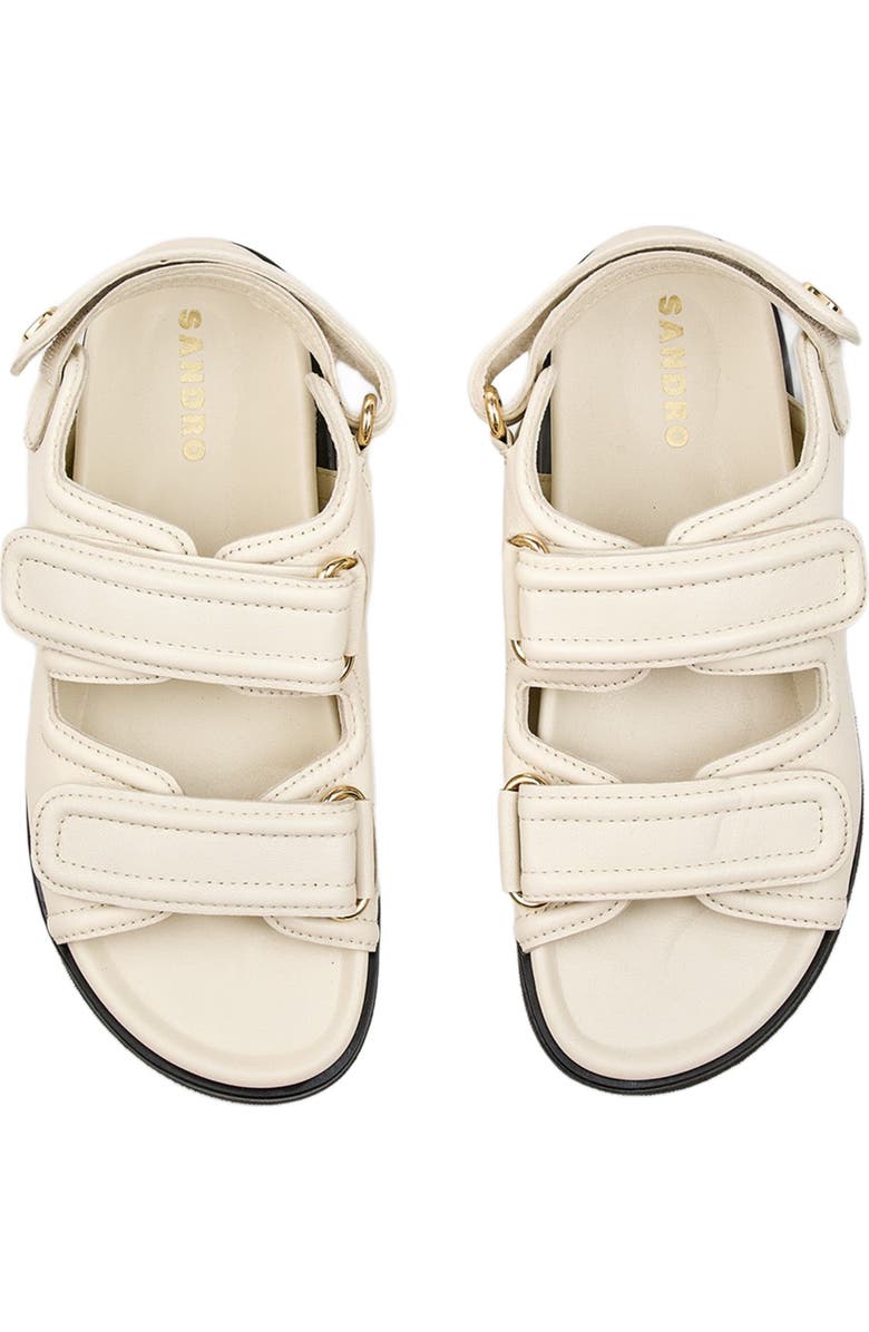 SANDRO Plain leather lambskin sandals, Alternate, color,