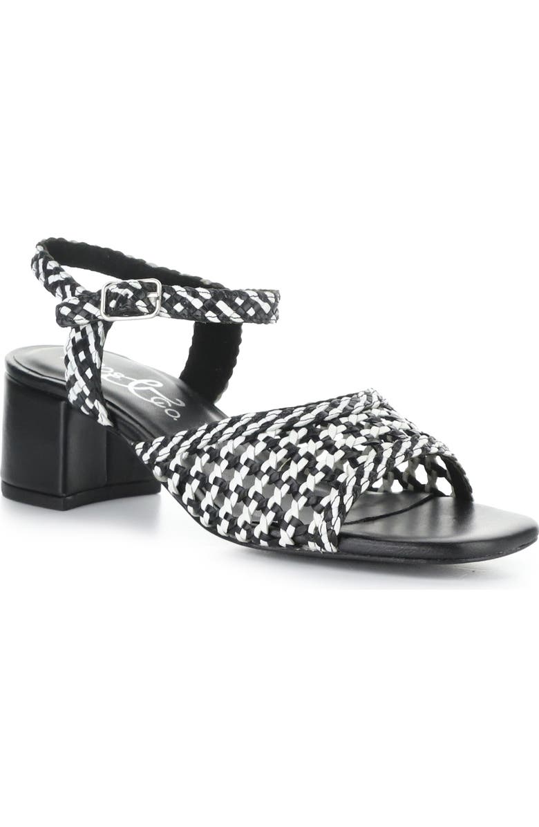 Bos. & Co. Wendi Ankle Strap Sandal, Main, color, Black/ White Mix