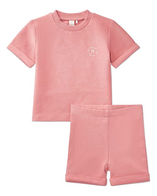 Minimoi 2 Piece Baby And Toddler Stretch Cotton Tee And Shorts Set In Pink
