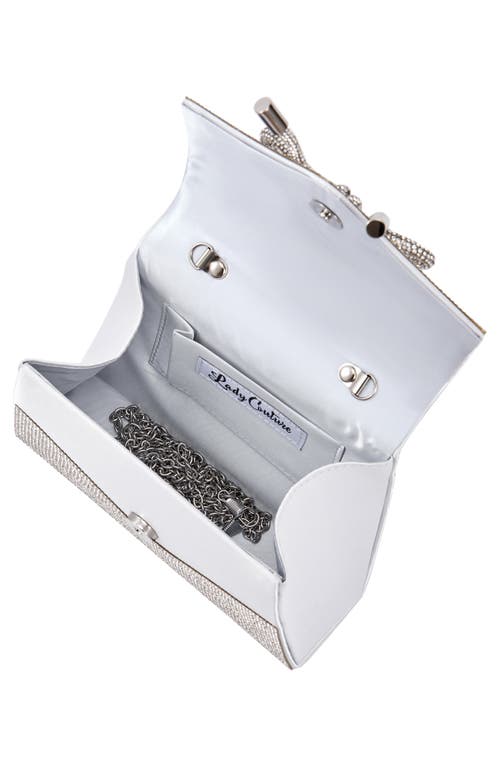 Lady Couture Rhinestone Top Handle Evening Bag In Silver