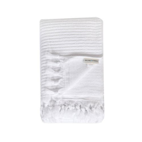 Olive And Linen Olive & Linen Ribbed Loom Terry Hand Towel
