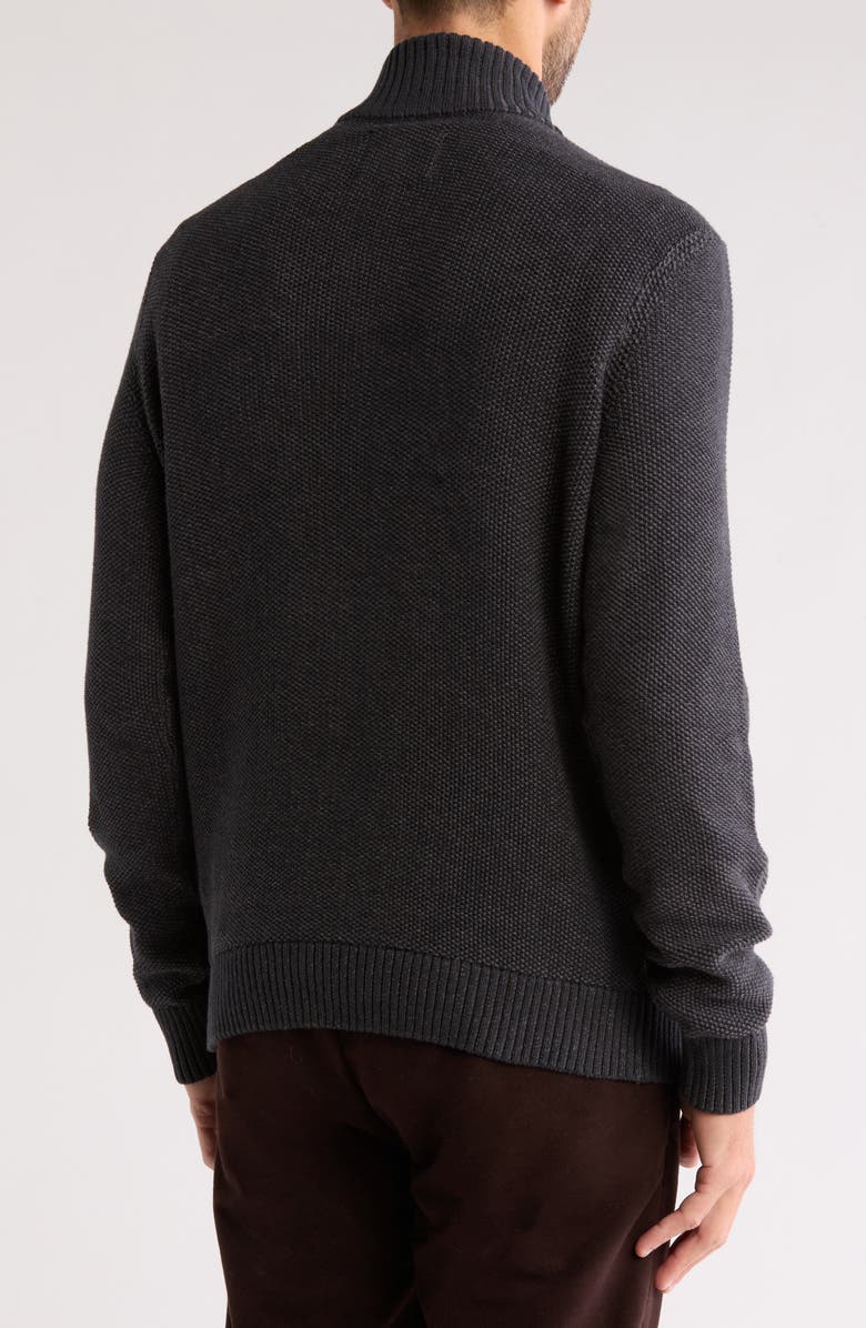 Lucky Brand Cotton Quarter Zip Sweater, Alternate, color, Jet Black