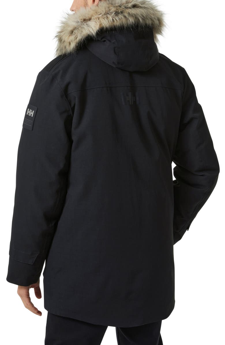 Helly Hansen Varanger Waterproof Faux Fur Trim Down & Feather Fill Parka, Alternate, color, 