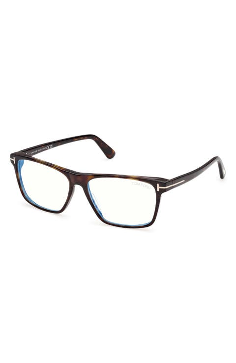 58mm Rectangular Blue Light Blocking Glasses