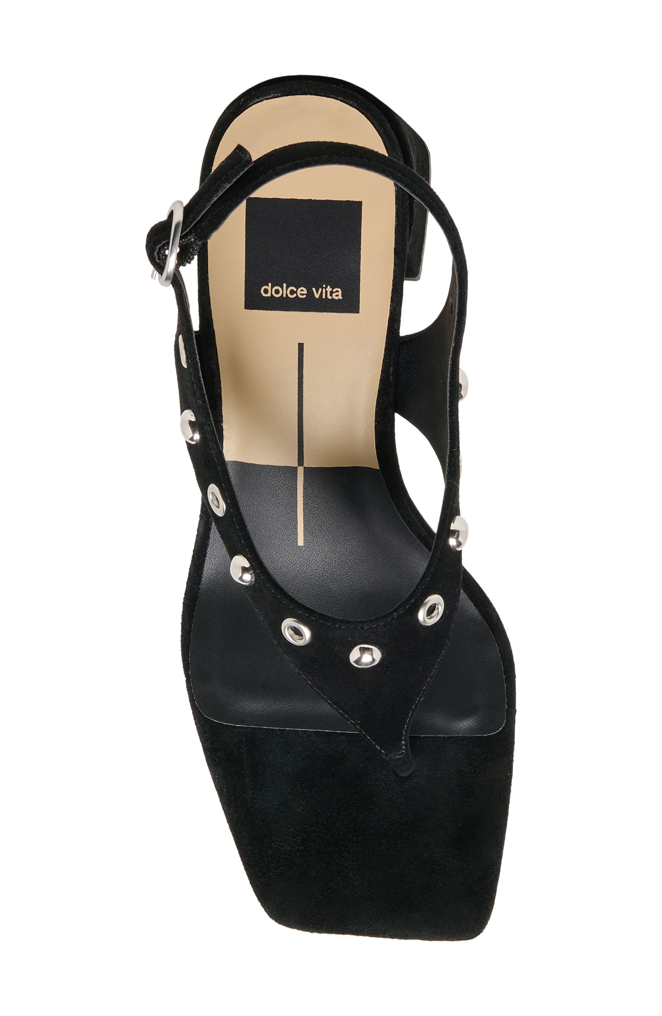 Dolce Vita Yves Stud Slingback Sandal, Alternate, color, Onyx Suede