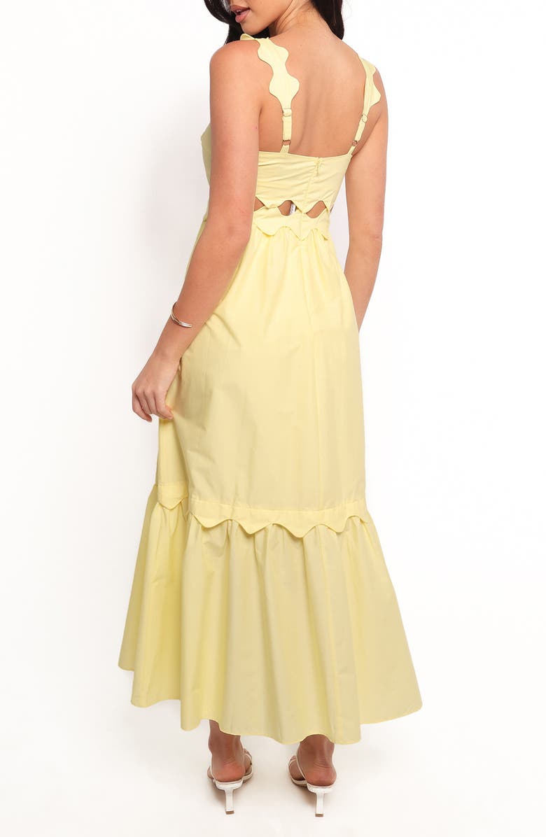 Petal & Pup Dixie Scalloped Cutout Cotton Maxi Dress, Alternate, color, Yellow
