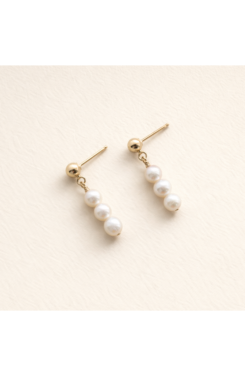 Sheena Marshall Jewelry Pearl Trio Earrings, Alternate, color, 14K Gold Fill