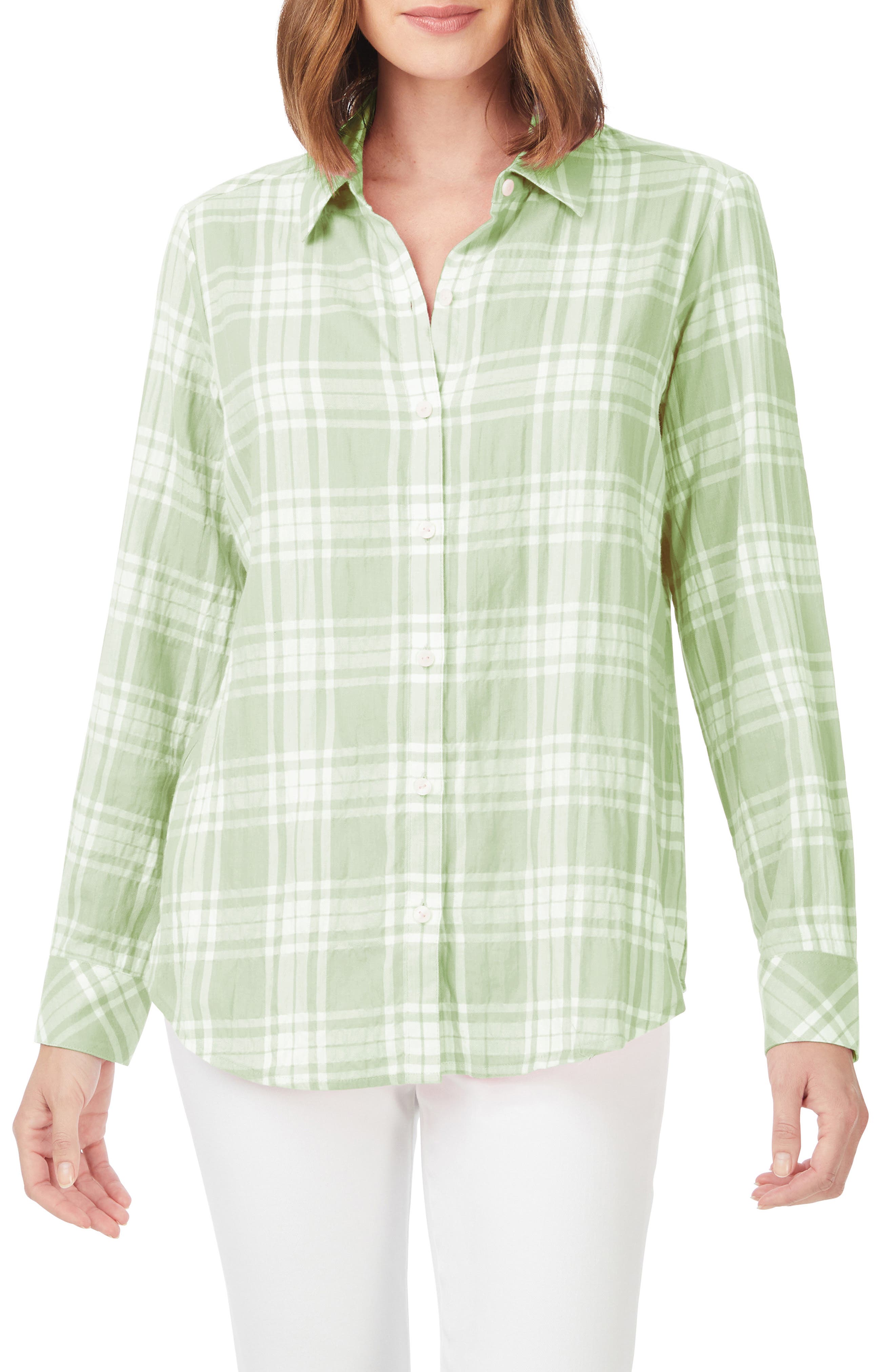Foxcroft Rhea Plaid Tunic Blouse