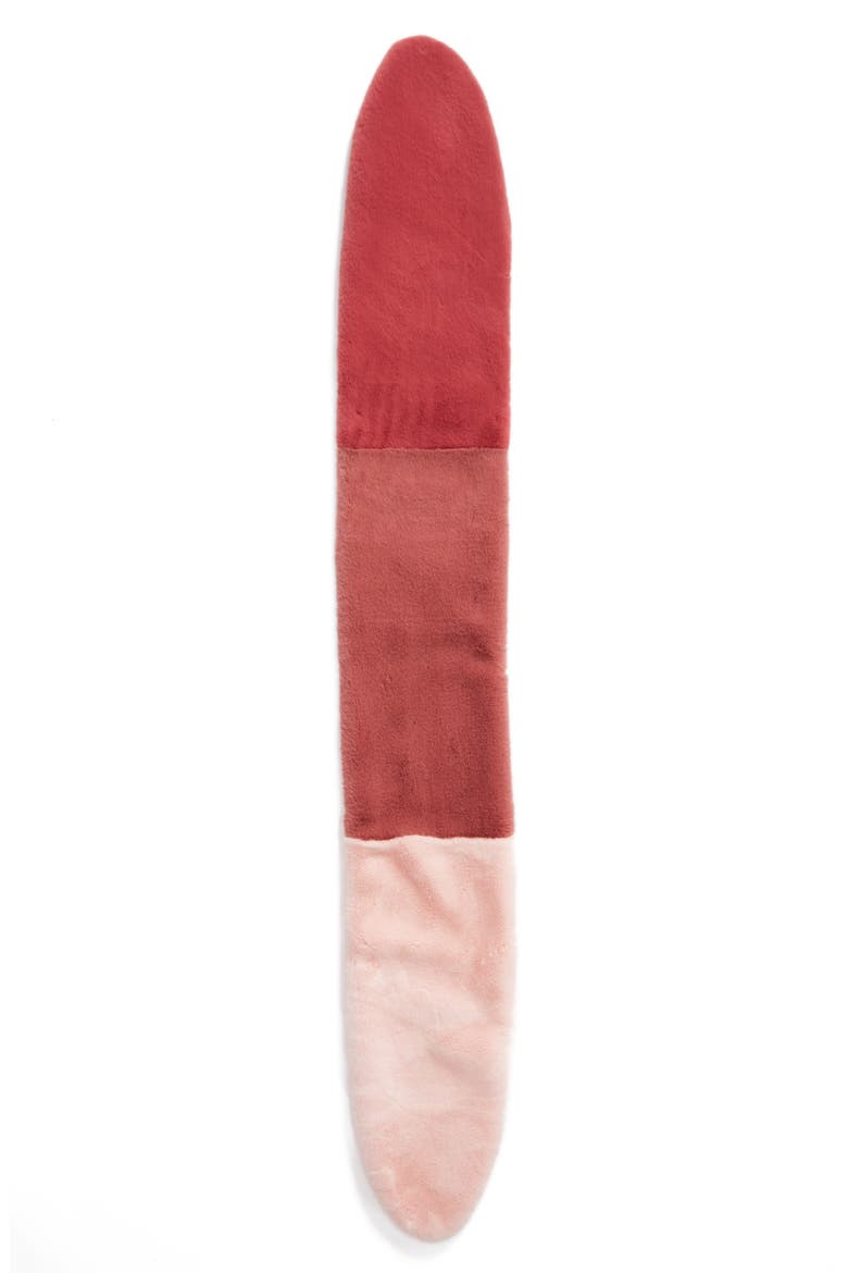 x Atlantic-Pacific Colorblock Faux Fur Stole, Alternate, color, PINK COMBO
