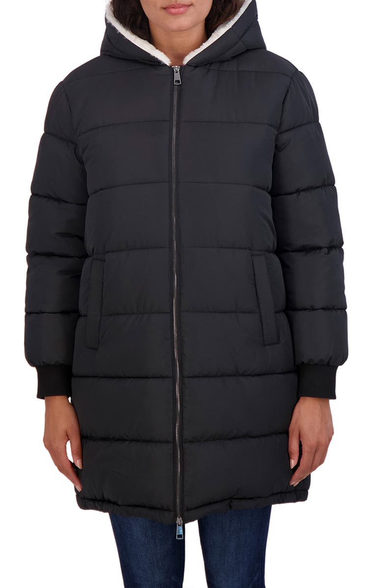 Sebby Faux Fur Lined Puffer Coat, Main, color, 