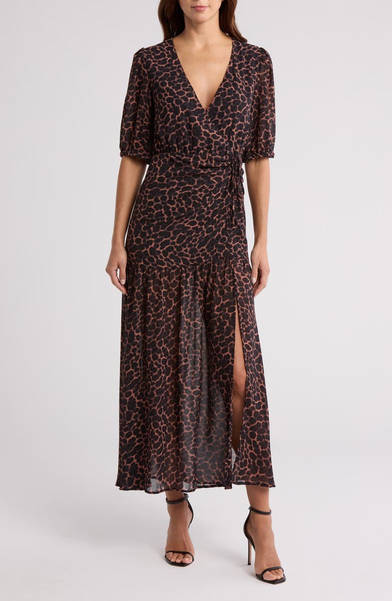 WISHLIST Ruched Maxi Dress, Main, color, Animal Print