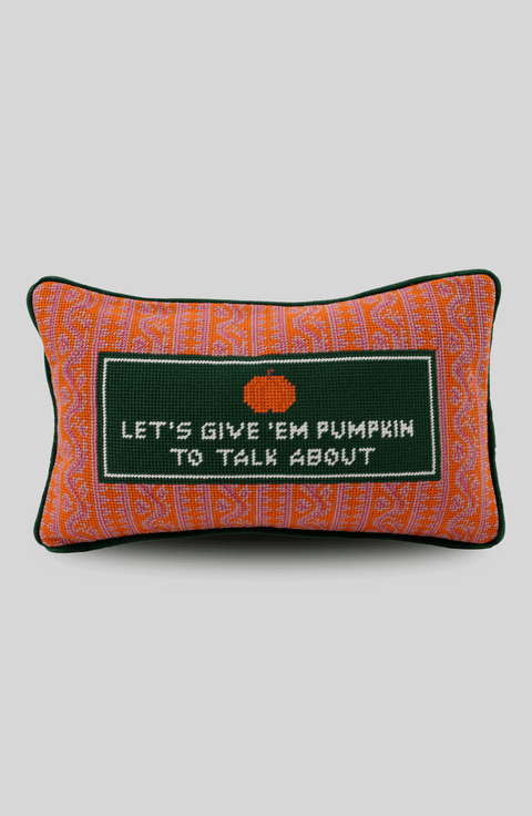 Pumpkin To Talk About Needlepoint Pillow