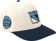 STARTER Men's Starter  Cream/Navy New York Rangers Blue Wave Classic Adjustable Hat