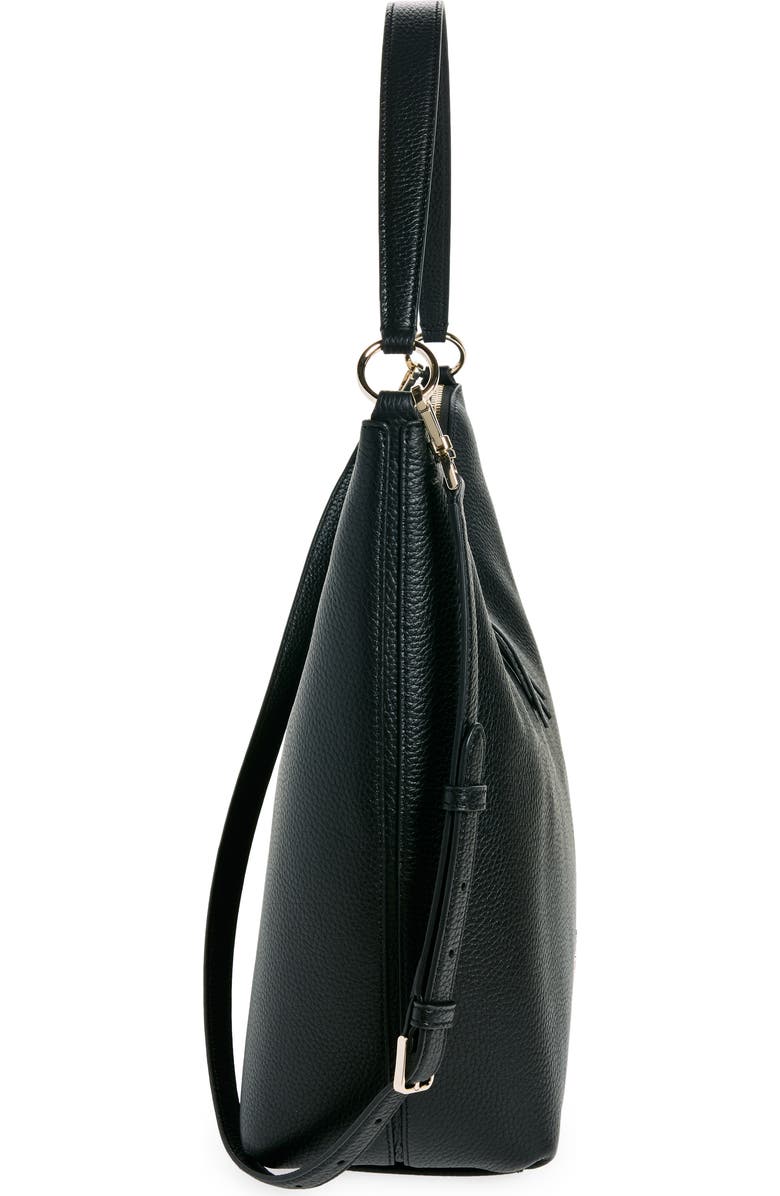 Kate Spade New York leather shoulder bag, Alternate, color, Black