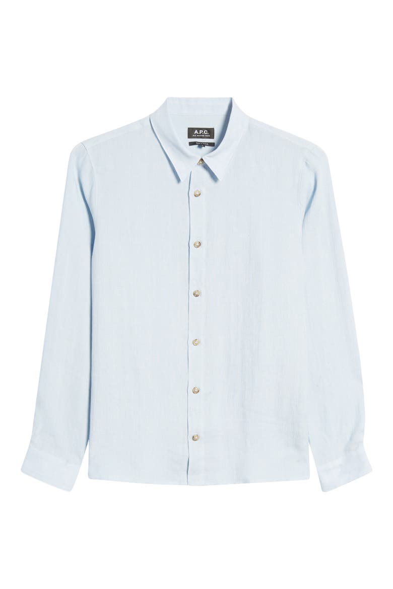 Vincent Slim Fit Linen Button-Up Shirt, Alternate, color, LIGHT BLUE