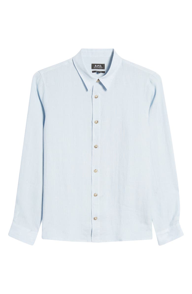 A.P.C. Vincent Slim Fit Linen Button-Up Shirt, Alternate, color, 