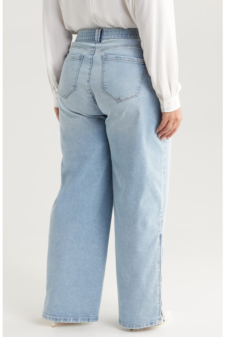 Sam 'Ab'Solution Side Slit High Waist Wide Leg Jeans, Alternate, color, LIGHT BLUE ARTISANAL