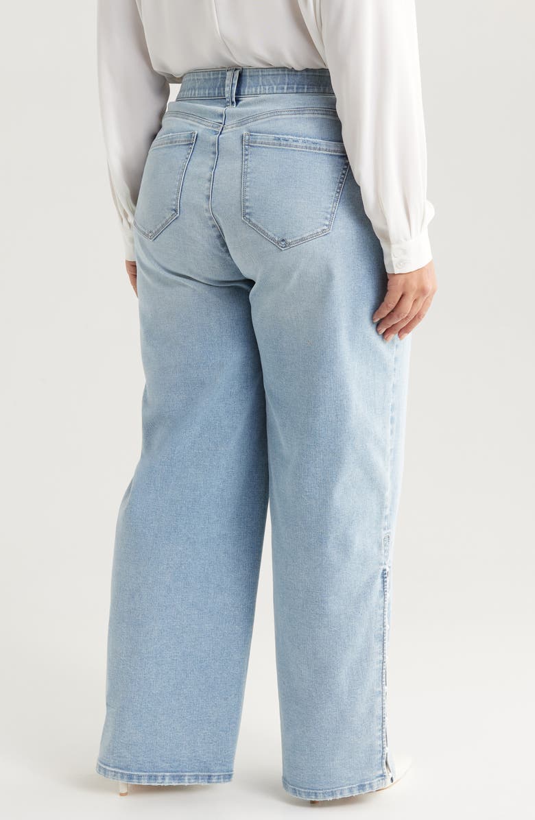 Wit & Wisdom Sam 'Ab'Solution Side Slit High Waist Wide Leg Jeans, Alternate, color, 
