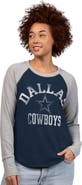G-III 4HER BY CARL BANKS Women's G-III 4Her by Carl Banks Navy/Gray Dallas Cowboys Waffle Knit Raglan Long-Sleeve T-Shirt