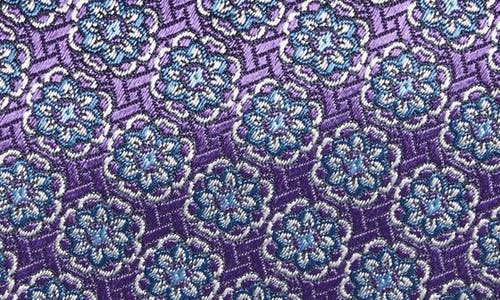 David Donahue Floral Medallion Silk Tie In Multi